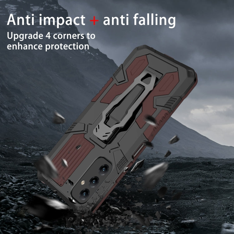 For Samsung Galaxy A14 5G Armor Warrior Shockproof PC + TPU Phone Case(Brown)
