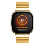 For Fitbit Versa 4 / Sense 2 Universal Butterfly Buckle Metal Watch Band(Gold)