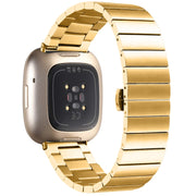 For Fitbit Versa 4 / Sense 2 Universal Butterfly Buckle Metal Watch Band(Gold)