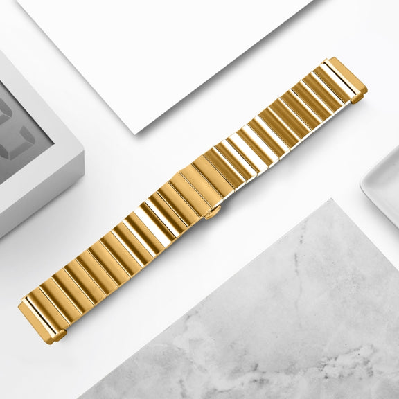 For Fitbit Versa 4 / Sense 2 Universal Butterfly Buckle Metal Watch Band(Gold)