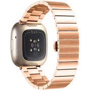 For Fitbit Versa 4 / Sense 2 Universal Butterfly Buckle Metal Watch Band(Rose Gold)