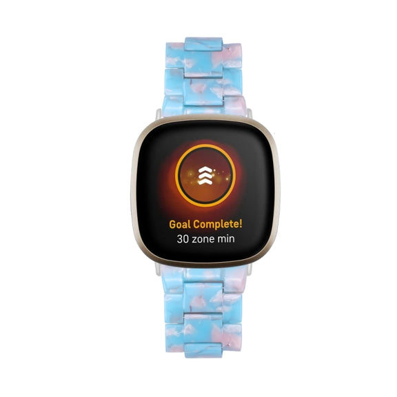 For Fitbit Versa 3 / Sense Universal Resin Watch Band(Sky Blue)