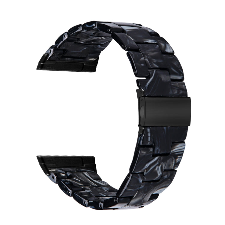 For Fitbit Versa 3 / Sense Universal Resin Watch Band(Black Flower)