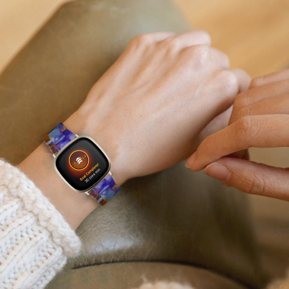 For Fitbit Versa 3 / Sense Universal Resin Watch Band(Blue Ocean)