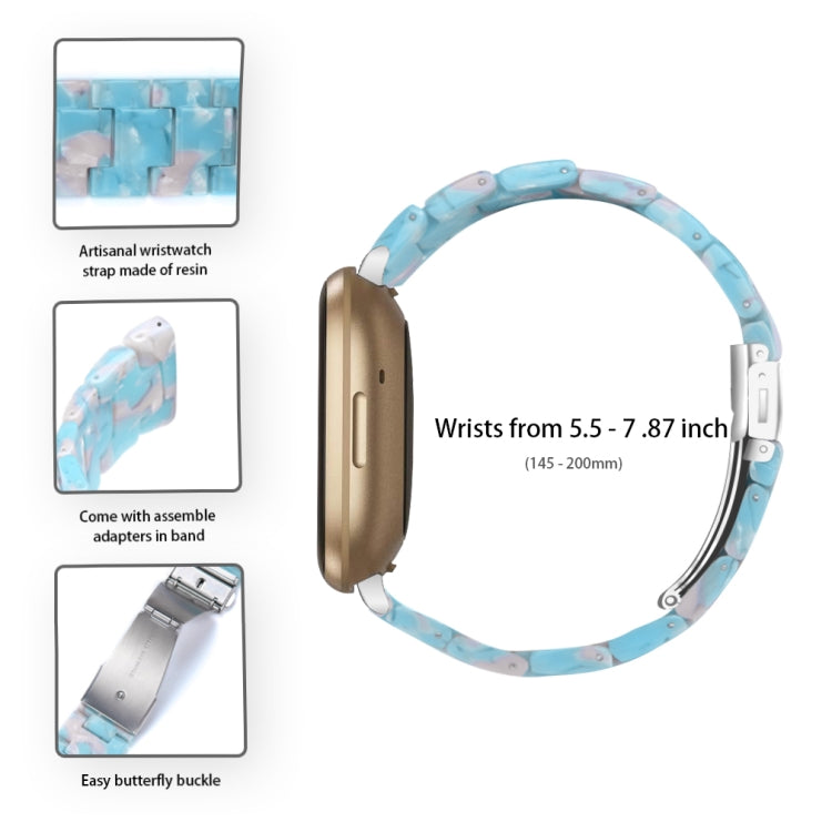 For Fitbit Versa 4 / Sense 2 Universal Resin Watch Band(Sky Blue)