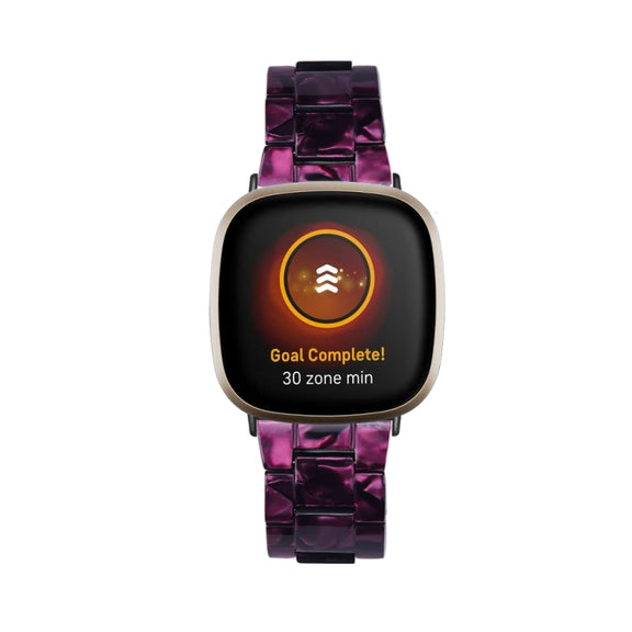 For Fitbit Versa 4 / Sense 2 Universal Resin Watch Band(Purple Light)
