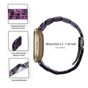 For Fitbit Versa 4 / Sense 2 Universal Resin Watch Band(Purple Light)