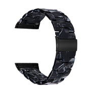 For Fitbit Versa 4 / Sense 2 Universal Resin Watch Band(Black Flower)