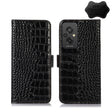 For Xiaomi Redmi 11 Prime 4G Magnetic Crocodile Texture Genuine Leather RFID Phone Case(Black) - Xiaomi Cases by PMC TechLife | Online Shopping South Africa | PMC TechLife