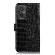 For Xiaomi Redmi 11 Prime 4G Magnetic Crocodile Texture Genuine Leather RFID Phone Case(Black)
