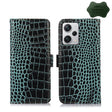For Xiaomi Redmi Note 12 Pro+ China Magnetic Crocodile Texture Genuine Leather RFID Phone Case(Green) - Note 12 Pro+ Cases by PMC TechLife | Online Shopping South Africa | PMC TechLife