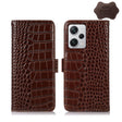 For Xiaomi Redmi Note 12 Pro+ China Magnetic Crocodile Texture Genuine Leather RFID Phone Case(Brown) - Note 12 Pro+ Cases by PMC TechLife | Online Shopping South Africa | PMC TechLife