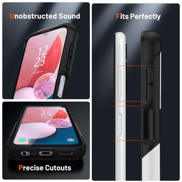 For Samsung Galaxy A13 4G PC + TPU Shockproof Protective Phone Case(White+Black)