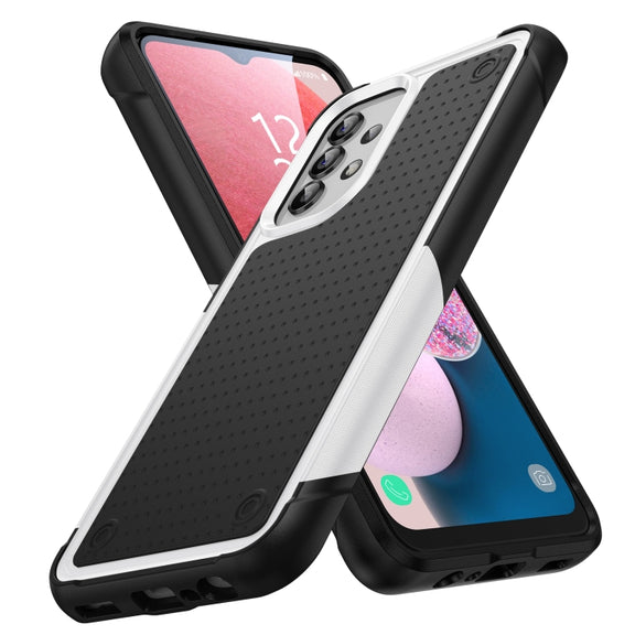 For Samsung Galaxy A13 4G PC + TPU Shockproof Protective Phone Case(White+Black)