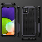 For Samsung Galaxy A22 5G PC + TPU Shockproof Protective Phone Case(Grey+Black)