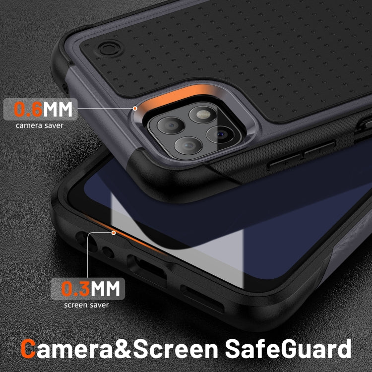 For Samsung Galaxy A22 5G PC + TPU Shockproof Protective Phone Case(Grey+Black)