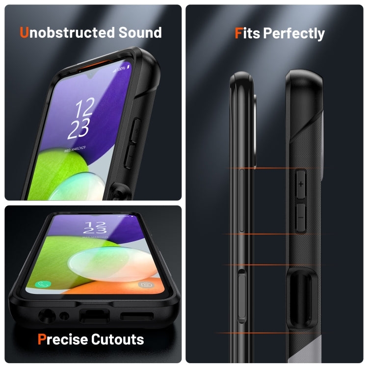 For Samsung Galaxy A22 5G PC + TPU Shockproof Protective Phone Case(Grey+Black)