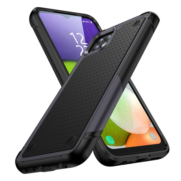 For Samsung Galaxy A22 5G PC + TPU Shockproof Protective Phone Case(Grey+Black)
