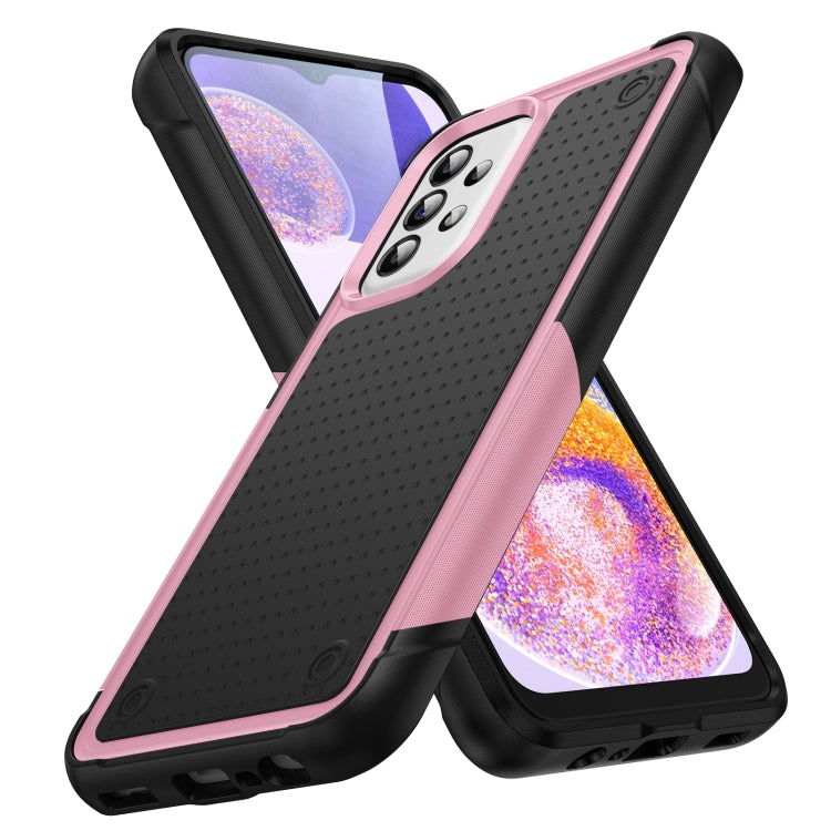 For Samsung Galaxy A23 PC + TPU Shockproof Protective Phone Case(Pink+Black)