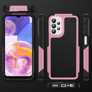 For Samsung Galaxy A23 PC + TPU Shockproof Protective Phone Case(Pink+Black)