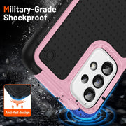 For Samsung Galaxy A23 PC + TPU Shockproof Protective Phone Case(Pink+Black)
