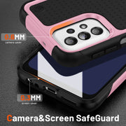 For Samsung Galaxy A23 PC + TPU Shockproof Protective Phone Case(Pink+Black)