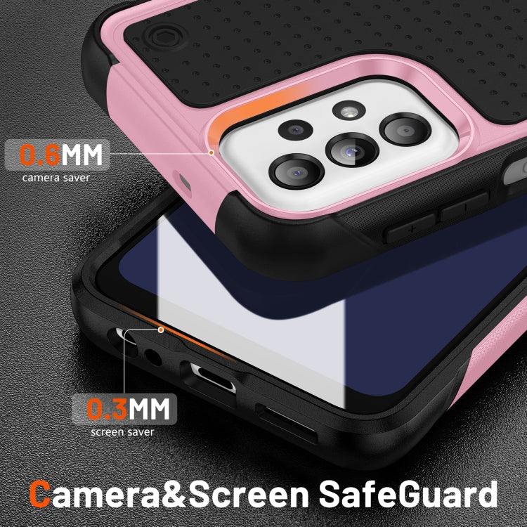 For Samsung Galaxy A23 PC + TPU Shockproof Protective Phone Case(Pink+Black)