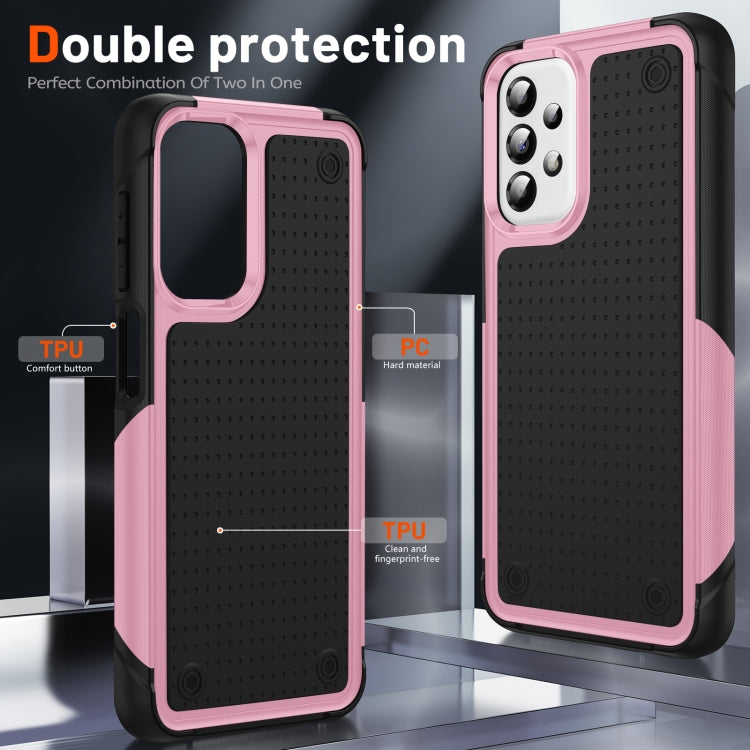 For Samsung Galaxy A23 PC + TPU Shockproof Protective Phone Case(Pink+Black)