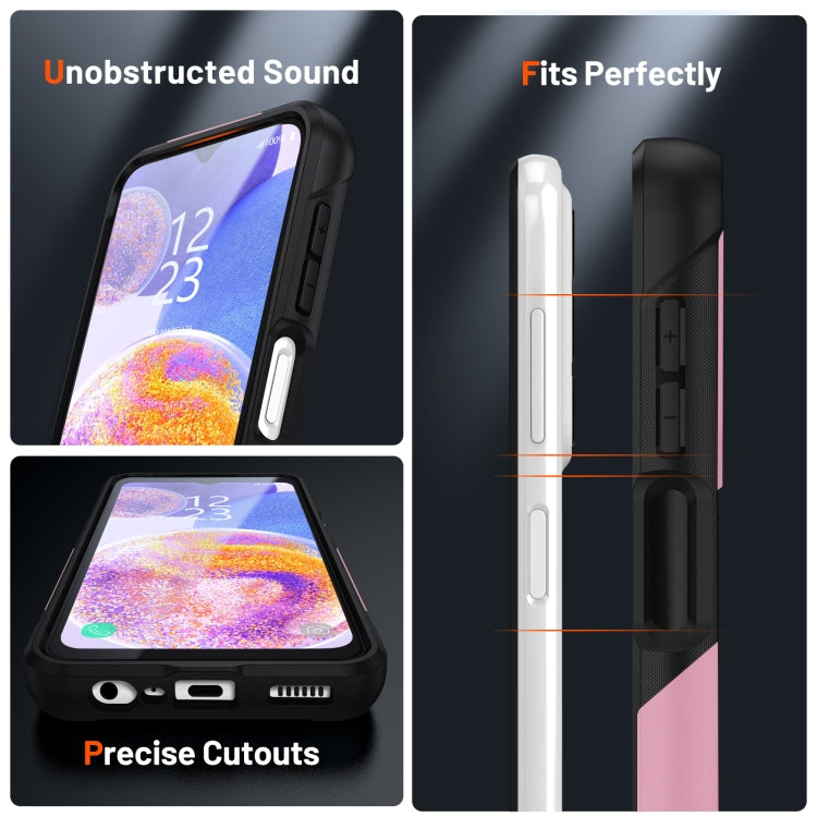 For Samsung Galaxy A23 PC + TPU Shockproof Protective Phone Case(Pink+Black)