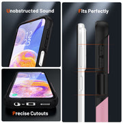For Samsung Galaxy A23 PC + TPU Shockproof Protective Phone Case(Pink+Black)