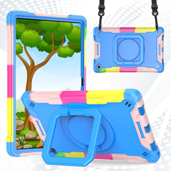For Lenovo Tab M10 Plus 10.6 3rd Gen 2022 Silicone + PC Bracelet Holder Tablet Case(Camouflage + Blue)