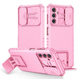 For Samsung Galaxy A14 5G Stereoscopic Holder Sliding Camshield Phone Case(Pink) - free shipping - PMC TechLife - Order now!