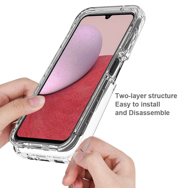 For Samsung Galaxy A14 4G / A14 5G Integrated Transparent Gradient Color TPU + PC + PET Protective Phone Case(Pink)