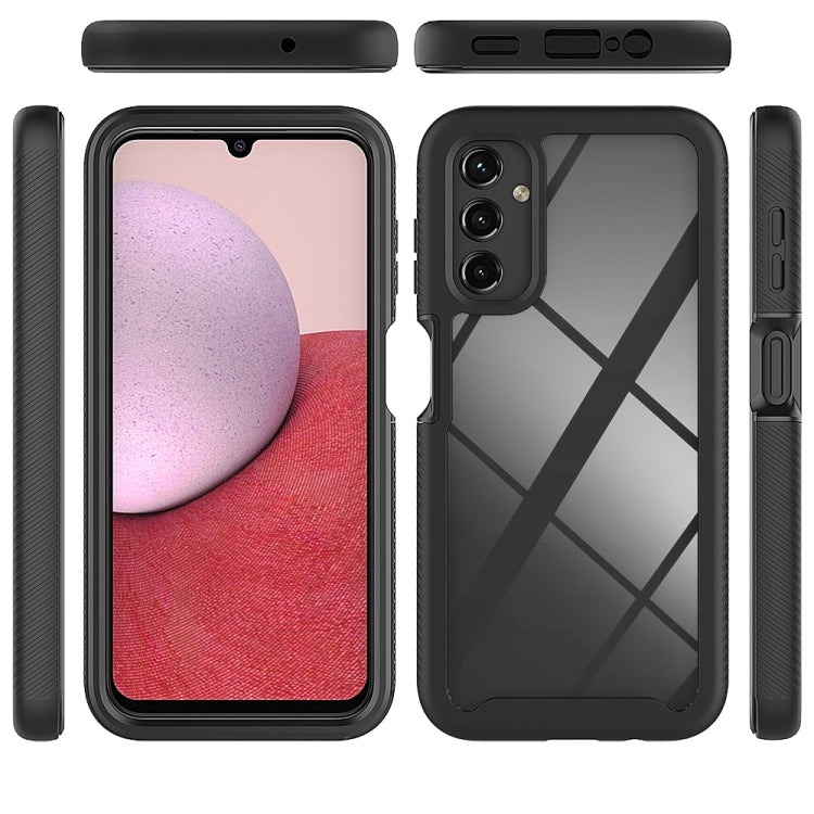 For Samsung Galaxy A14 5G Two-layer Integrated Transparent TPU + PC + PET Protective Phone Case(Black)