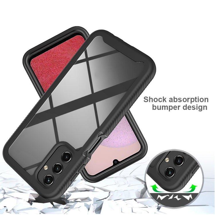 For Samsung Galaxy A14 5G Two-layer Integrated Transparent TPU + PC + PET Protective Phone Case(Black)