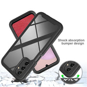 For Samsung Galaxy A14 5G Two-layer Integrated Transparent TPU + PC + PET Protective Phone Case(Black)