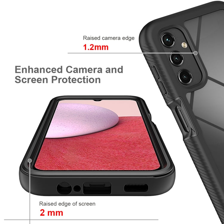 For Samsung Galaxy A14 5G Two-layer Integrated Transparent TPU + PC + PET Protective Phone Case(Black)