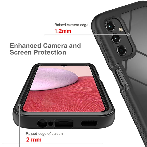 For Samsung Galaxy A14 5G Two-layer Integrated Transparent TPU + PC + PET Protective Phone Case(Black)