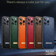 For iPhone 14 Plus SULADA Invisible Bracket Leather Back Cover Phone Case(Dark Green)