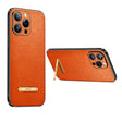 For iPhone 13 SULADA Invisible Bracket Leather Back Cover Phone Case(Orange) - iPhone 13 Cases by SULADA | Online Shopping South Africa | PMC TechLife | Buy Now Pay Later Mobicred