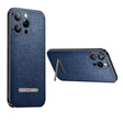 For iPhone 13 SULADA Invisible Bracket Leather Back Cover Phone Case(Blue) - iPhone 13 Cases by SULADA | Online Shopping South Africa | PMC TechLife | Buy Now Pay Later Mobicred