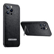 For iPhone 13 Pro Max SULADA Invisible Bracket Leather Back Cover Phone Case(Black) - iPhone 13 Pro Max Cases by SULADA | Online Shopping South Africa | PMC TechLife | Buy Now Pay Later Mobicred