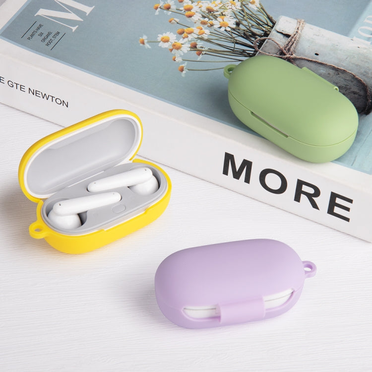 For Huawei FreeBuds SE Pure Color Bluetooth Earphone Silicone Case with Hook(Dark Green)