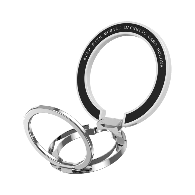 Car Magnetic Dual Axis Ring Phone Holder(Bright White)
