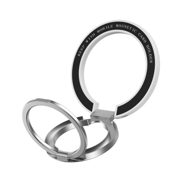 Car Magnetic Dual Axis Ring Phone Holder(Frosted White)