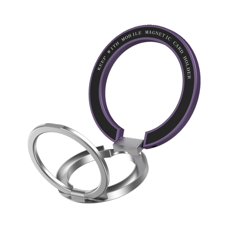 Car Magnetic Dual Axis Ring Phone Holder(Frosted Purple)