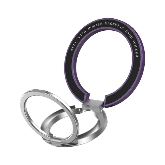 Car Magnetic Dual Axis Ring Phone Holder(Frosted Purple)