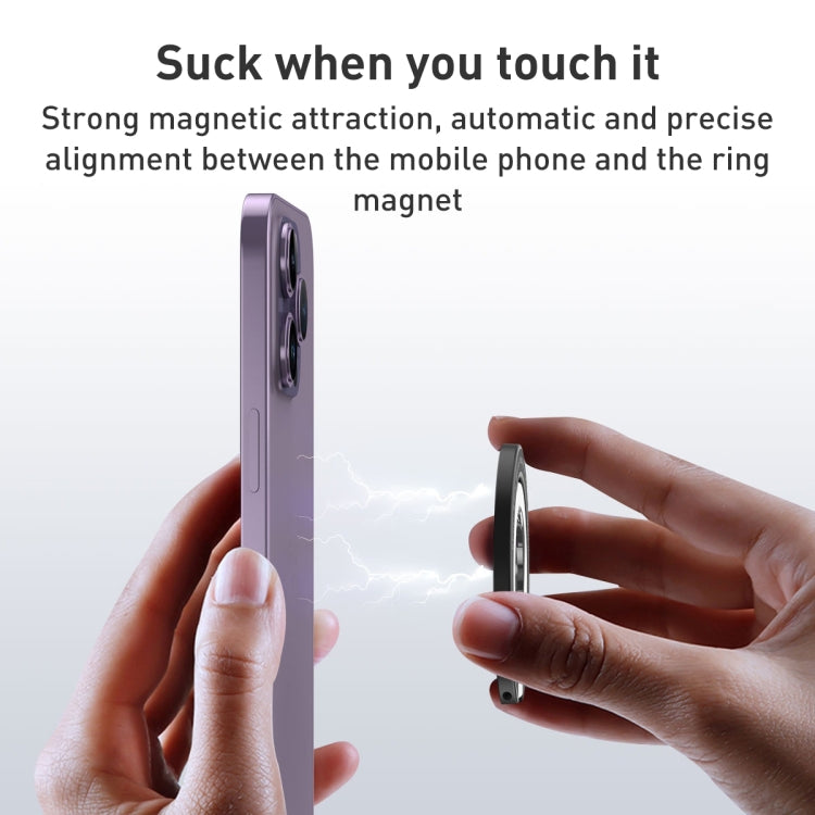 Car Magnetic Dual Axis Ring Phone Holder(Frosted Purple)