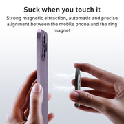 Car Magnetic Dual Axis Ring Phone Holder(Frosted Purple)