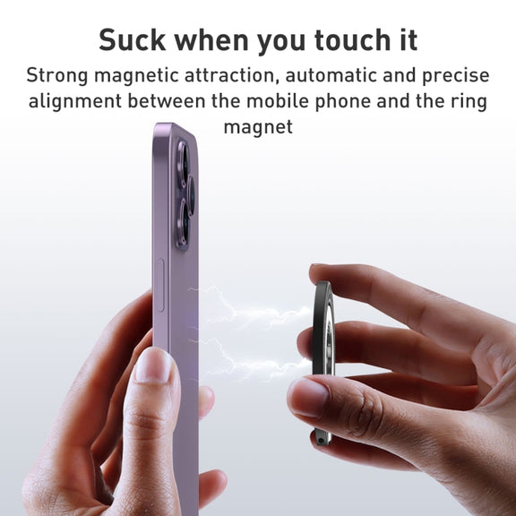 Car Magnetic Dual Axis Ring Phone Holder(Frosted Purple)